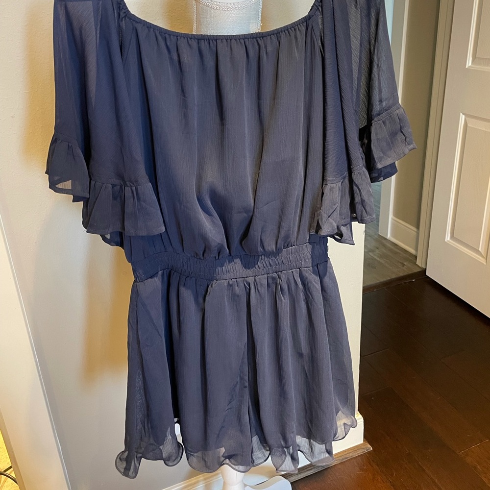 Endless Rose Off the Shoulder Navy Romper